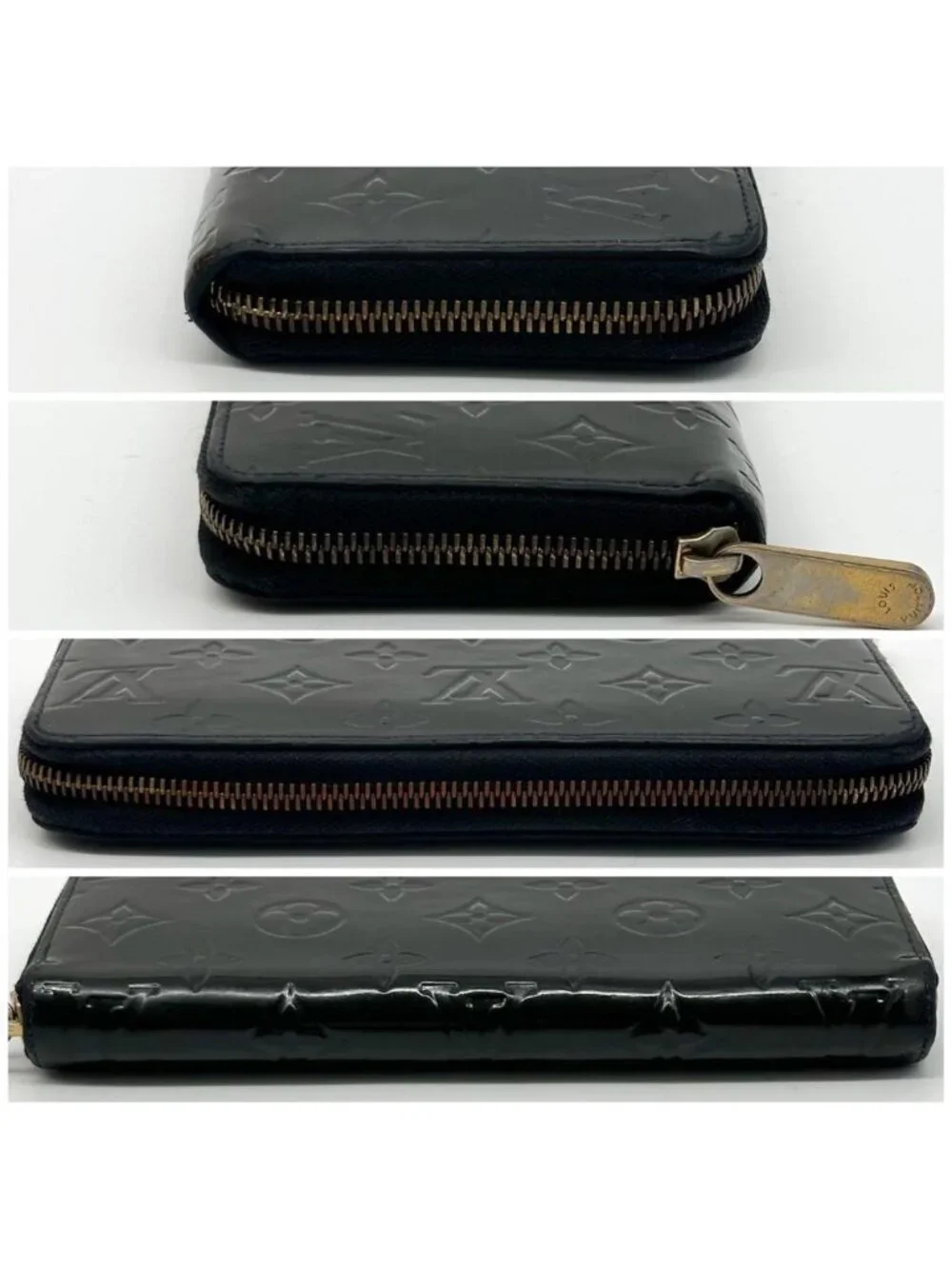 Louis Vuitton Zippy Wallet Black Vernis Round